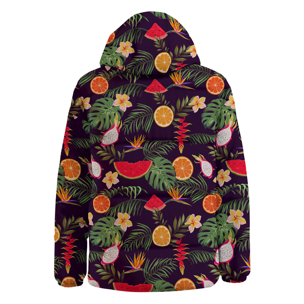 Fruits Tropical Print Pattern Down Jacket-grizzshop