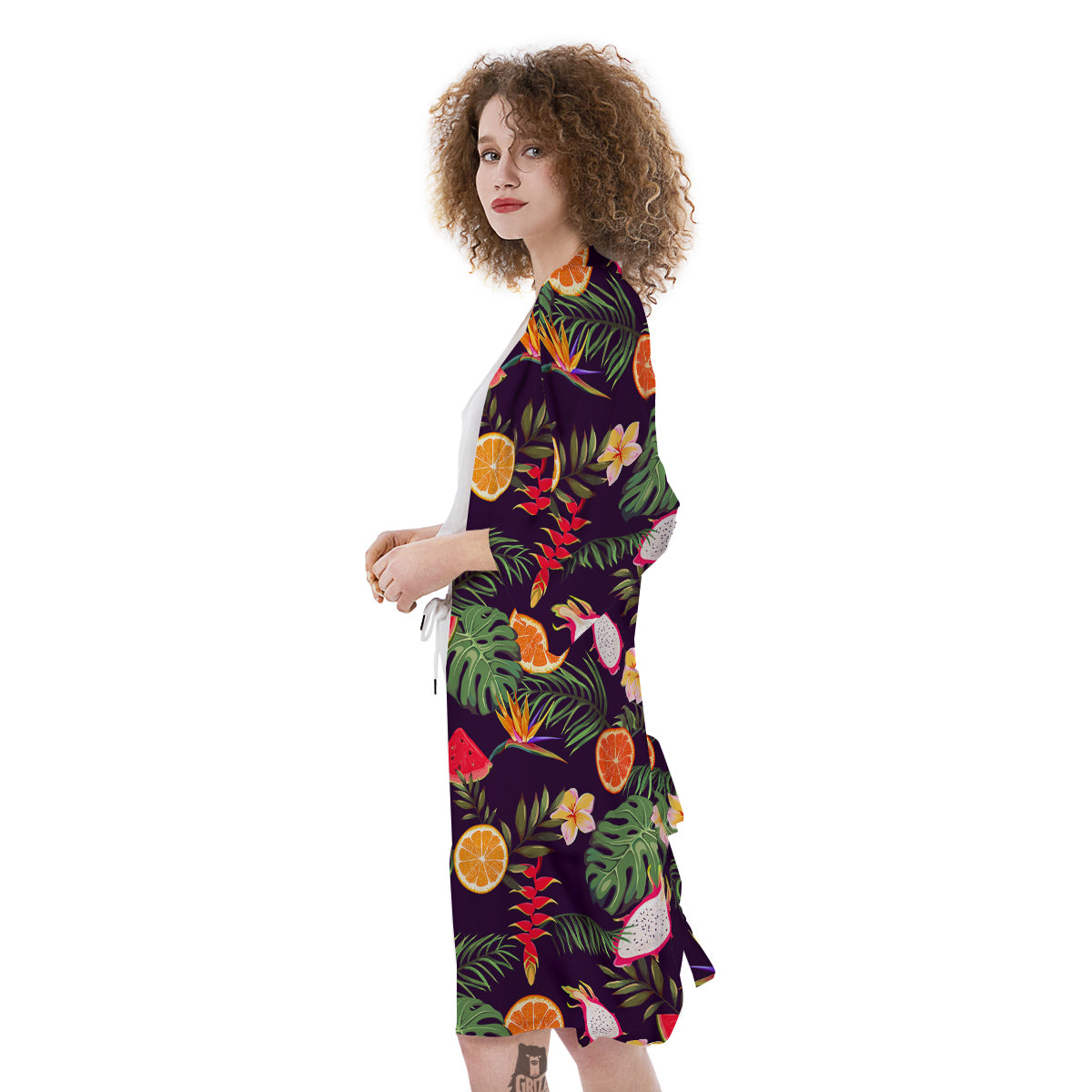Fruits Tropical Print Pattern Kimono-grizzshop