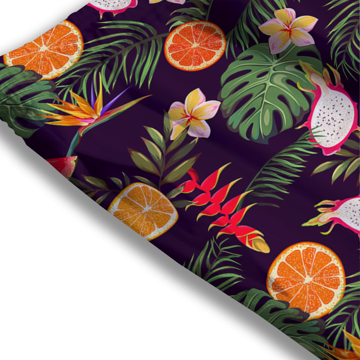 Fruits Tropical Print Pattern Mesh Shorts-grizzshop