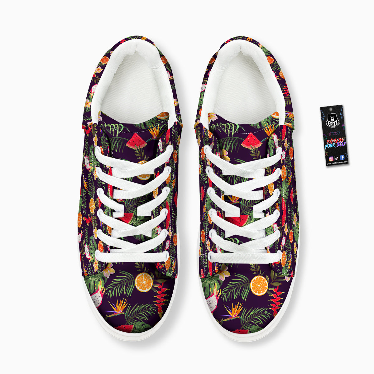 Fruits Tropical Print Pattern Platform Shoes-grizzshop