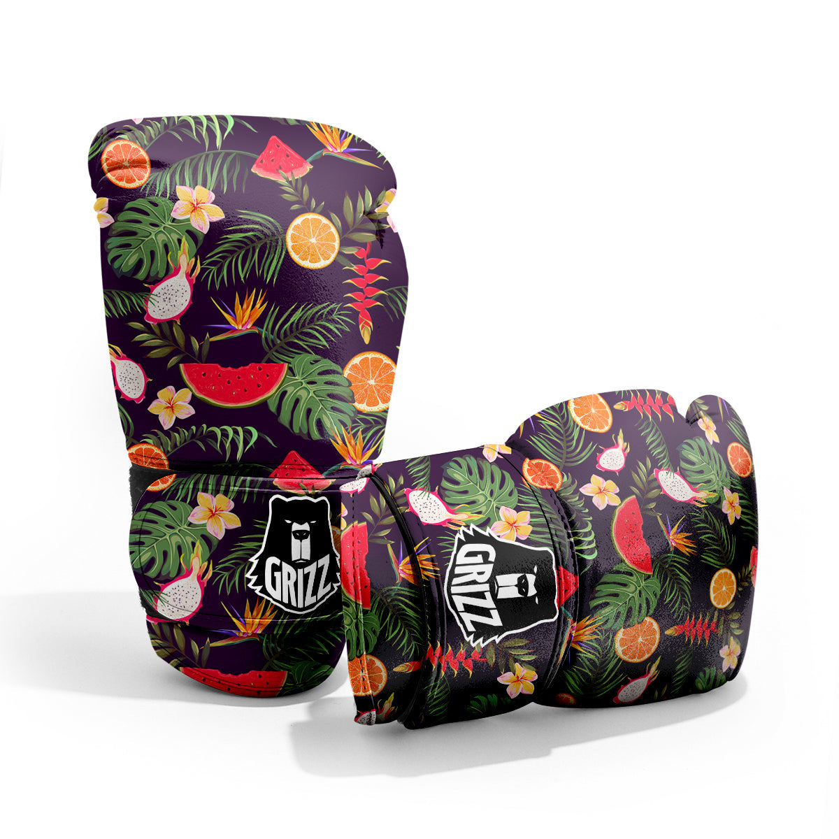 Fruits Tropical Print Pattern Sparring Gloves-grizzshop