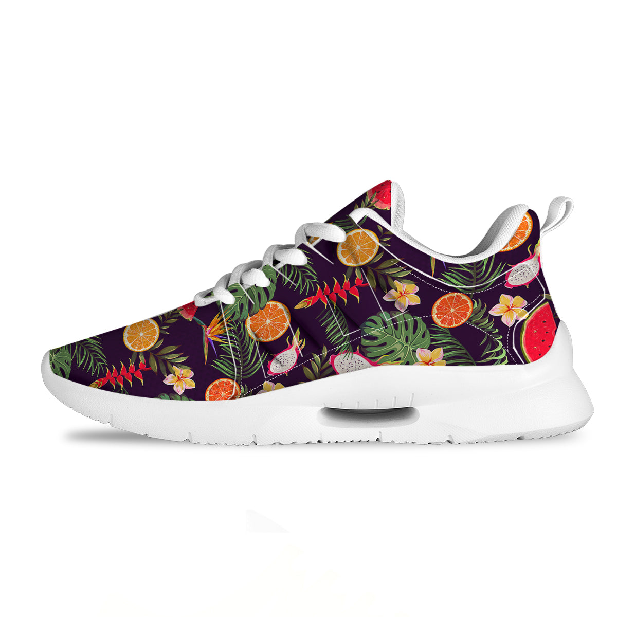 Fruits Tropical Print Pattern Tennis Shoes-grizzshop