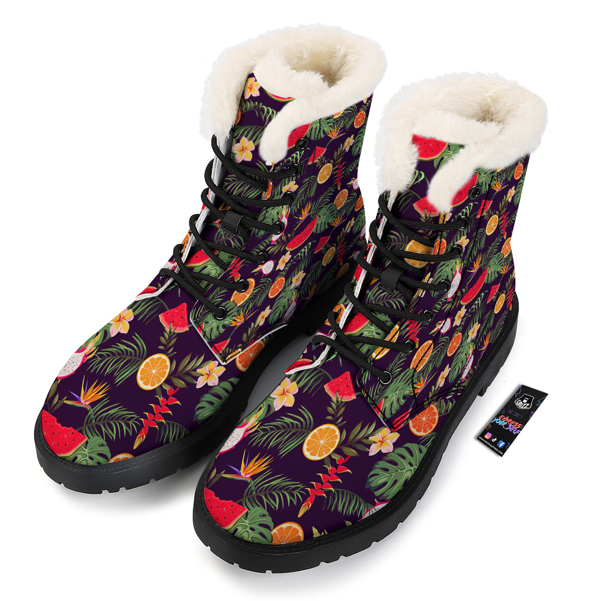 Fruits Tropical Print Pattern Winter Boots-grizzshop