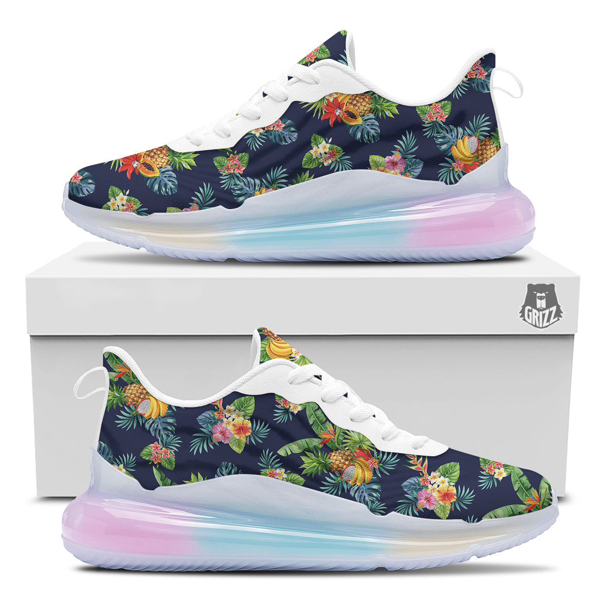 Fruits Tropical Vintage Print Pattern Running Sneakers-grizzshop