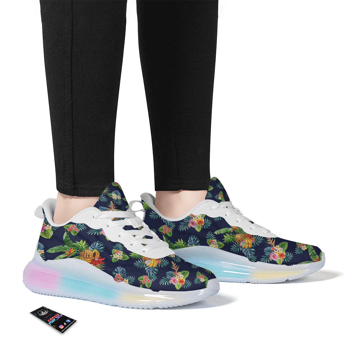 Fruits Tropical Vintage Print Pattern Running Sneakers-grizzshop