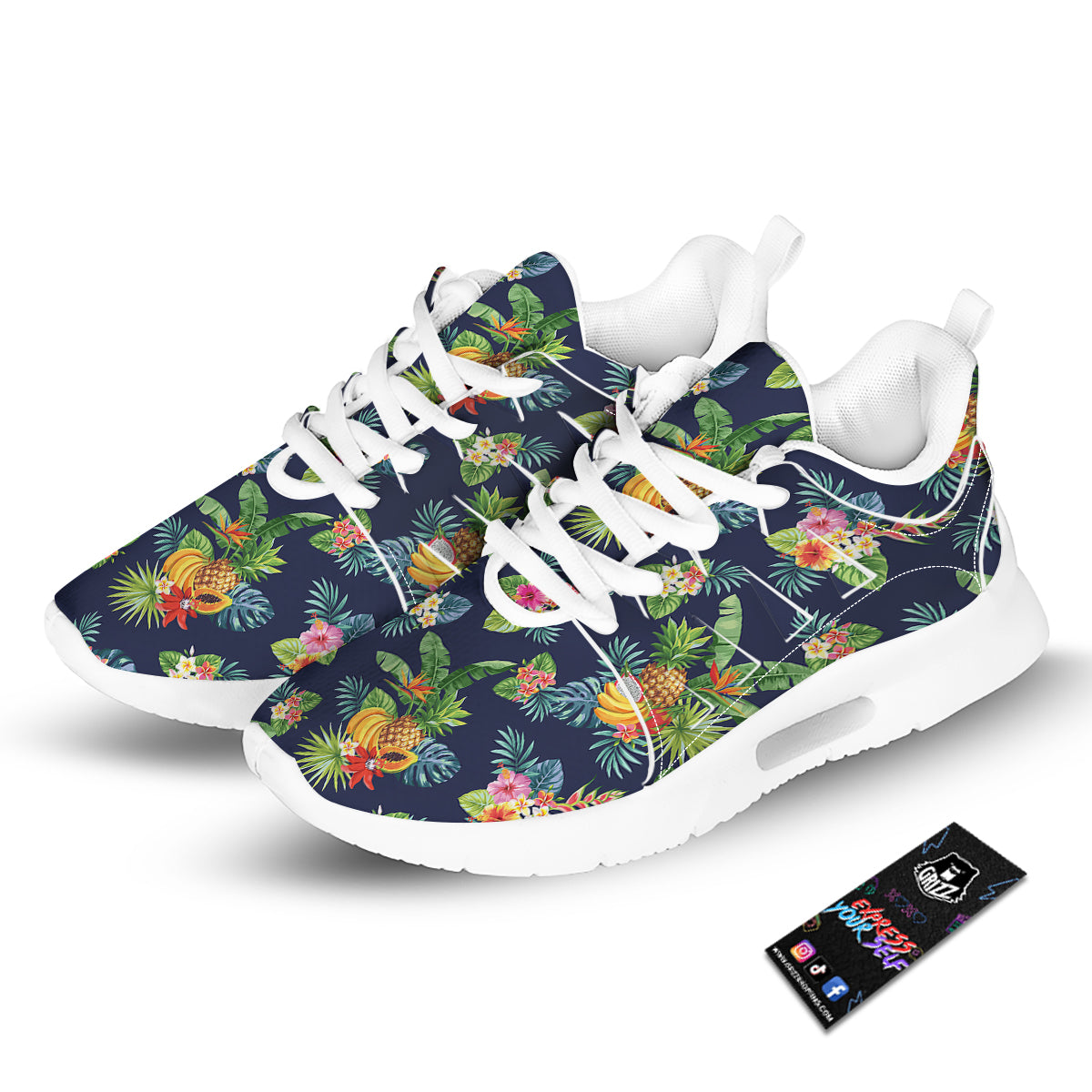 Fruits Tropical Vintage Print Pattern Tennis Shoes-grizzshop