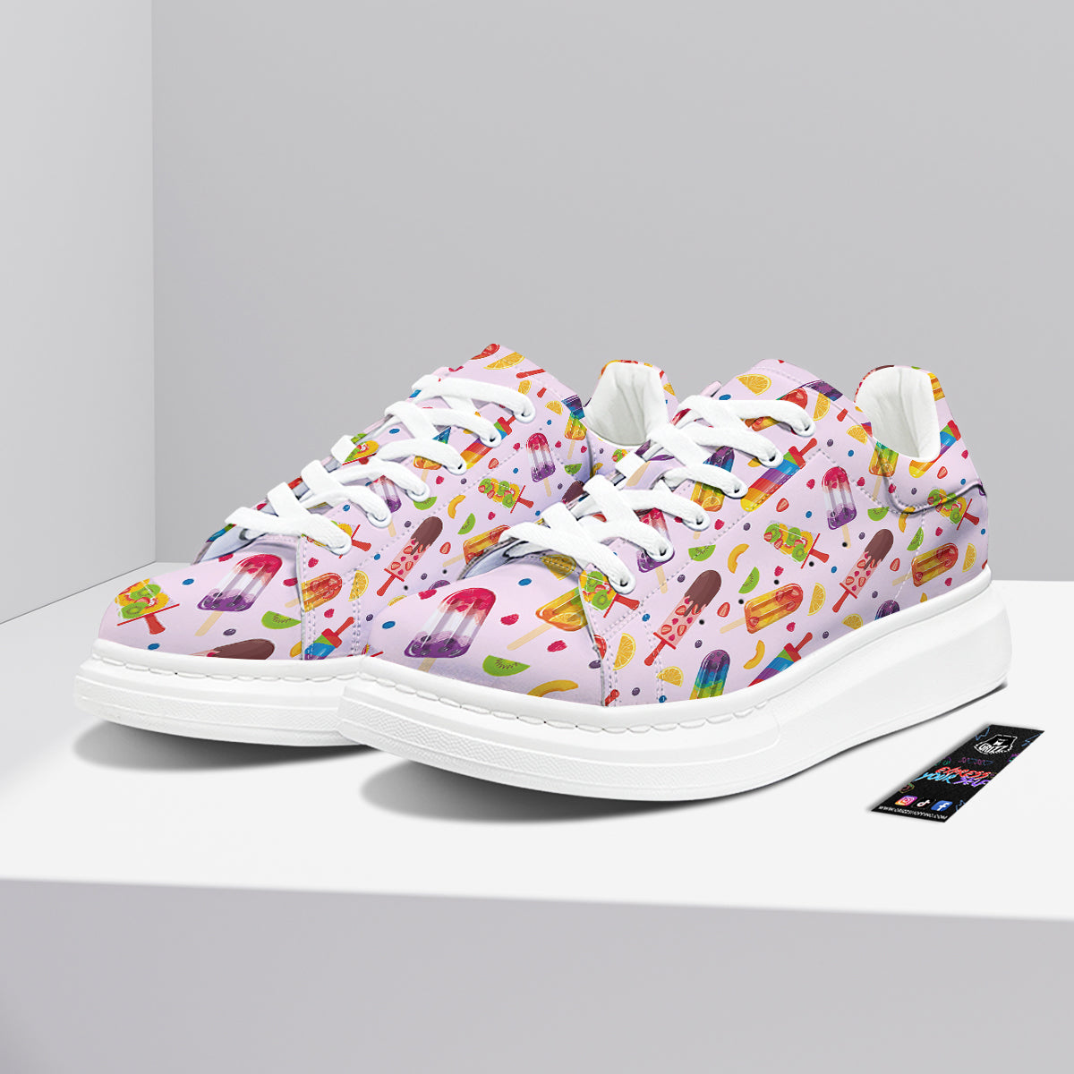 Fruity Ice Cream Print Pattern Platform Shoes-grizzshop