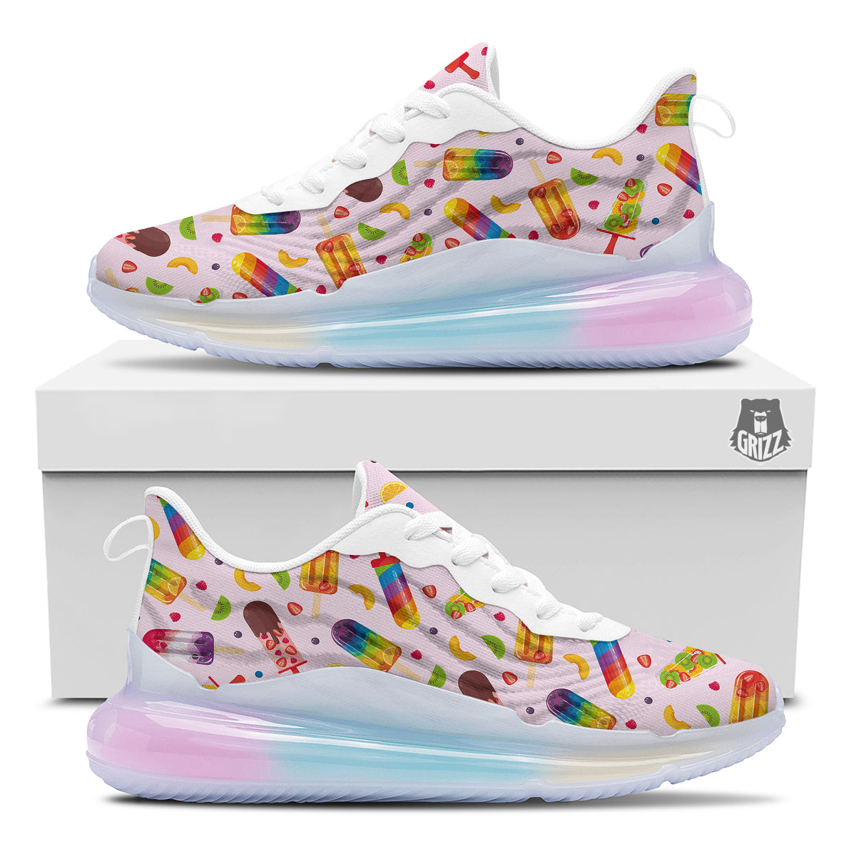Fruity Ice Cream Print Pattern Running Sneakers-grizzshop
