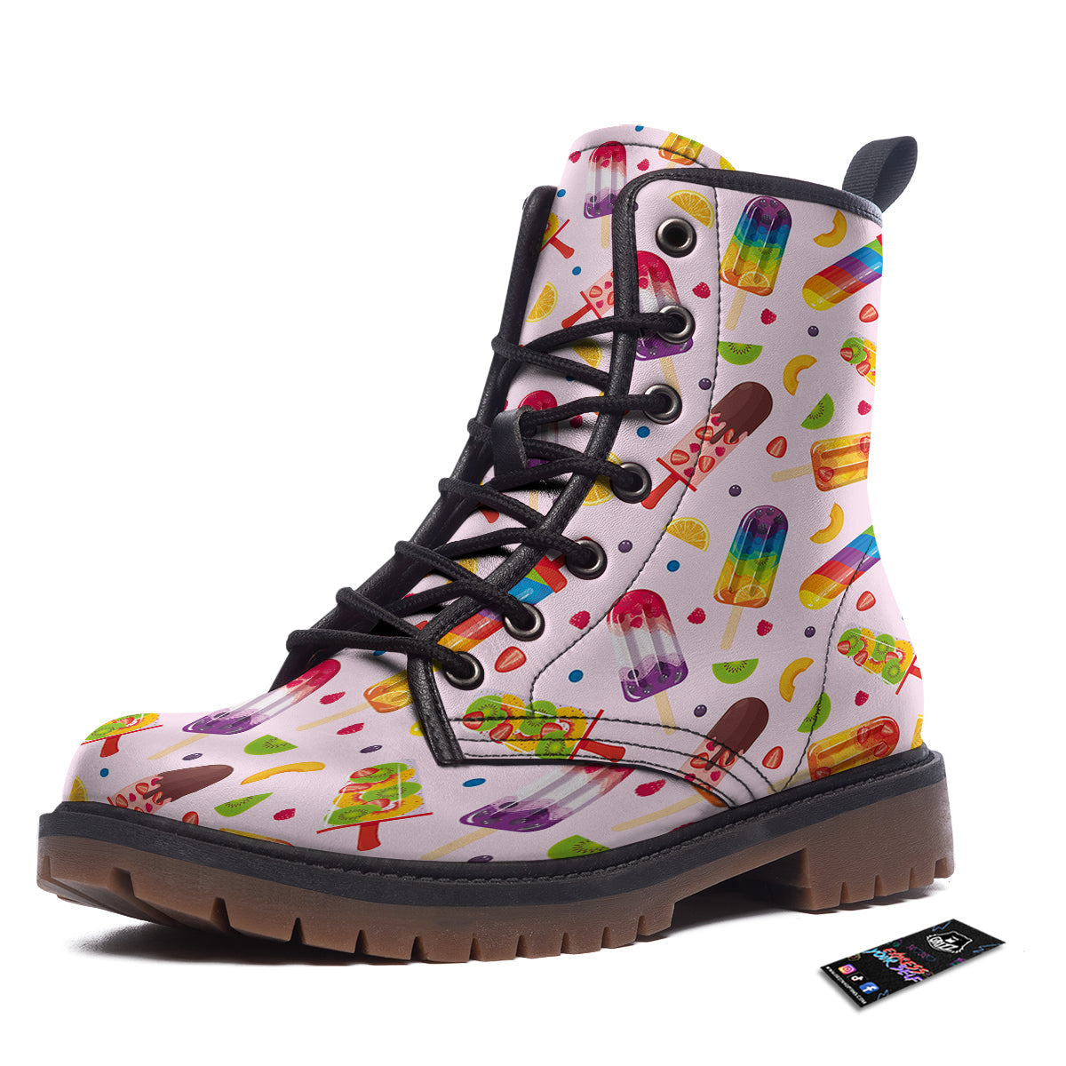 Fruity Ice Cream Print Pattern Work Boots-grizzshop