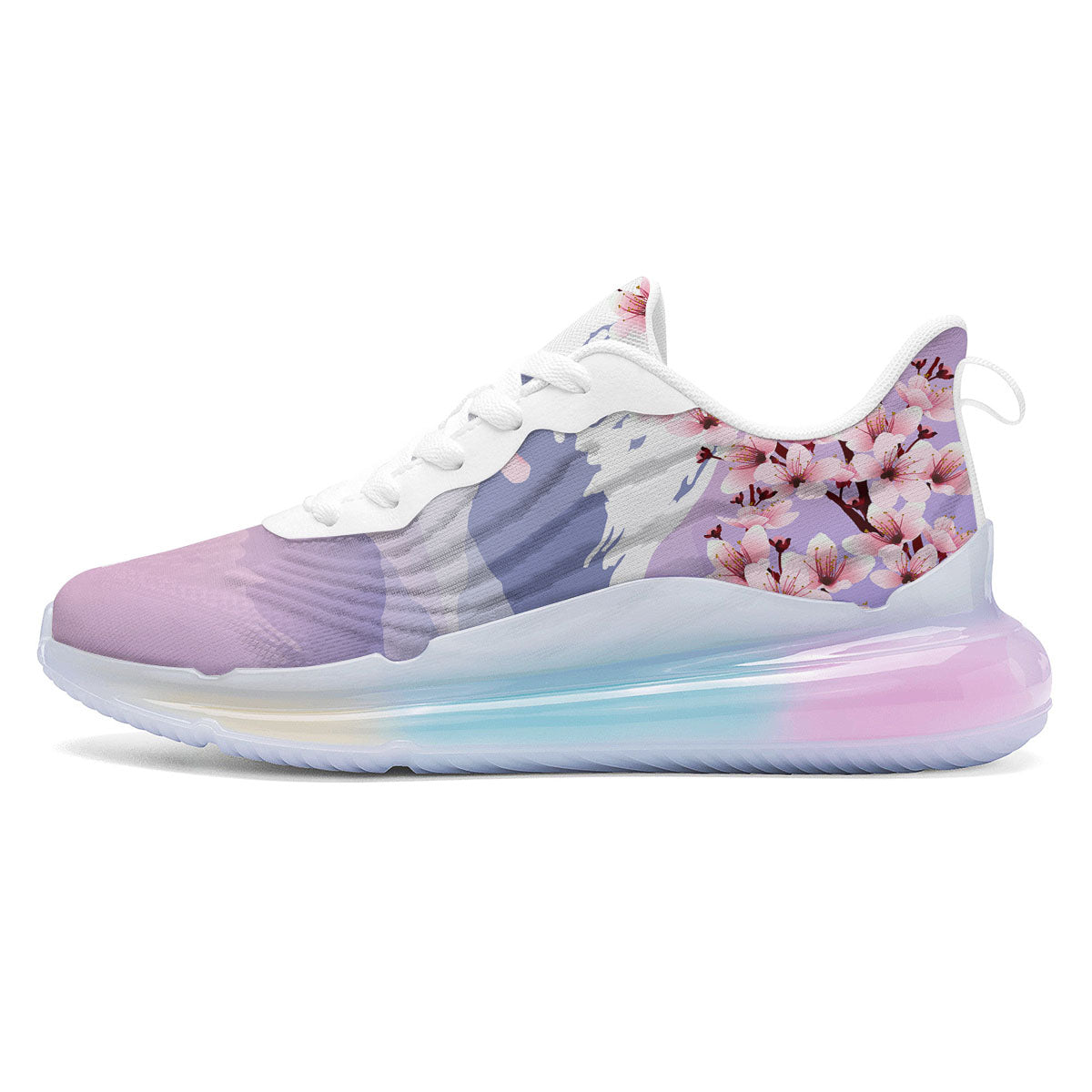 Fuji Mount And Cherry Blossom Print Running Sneakers-grizzshop