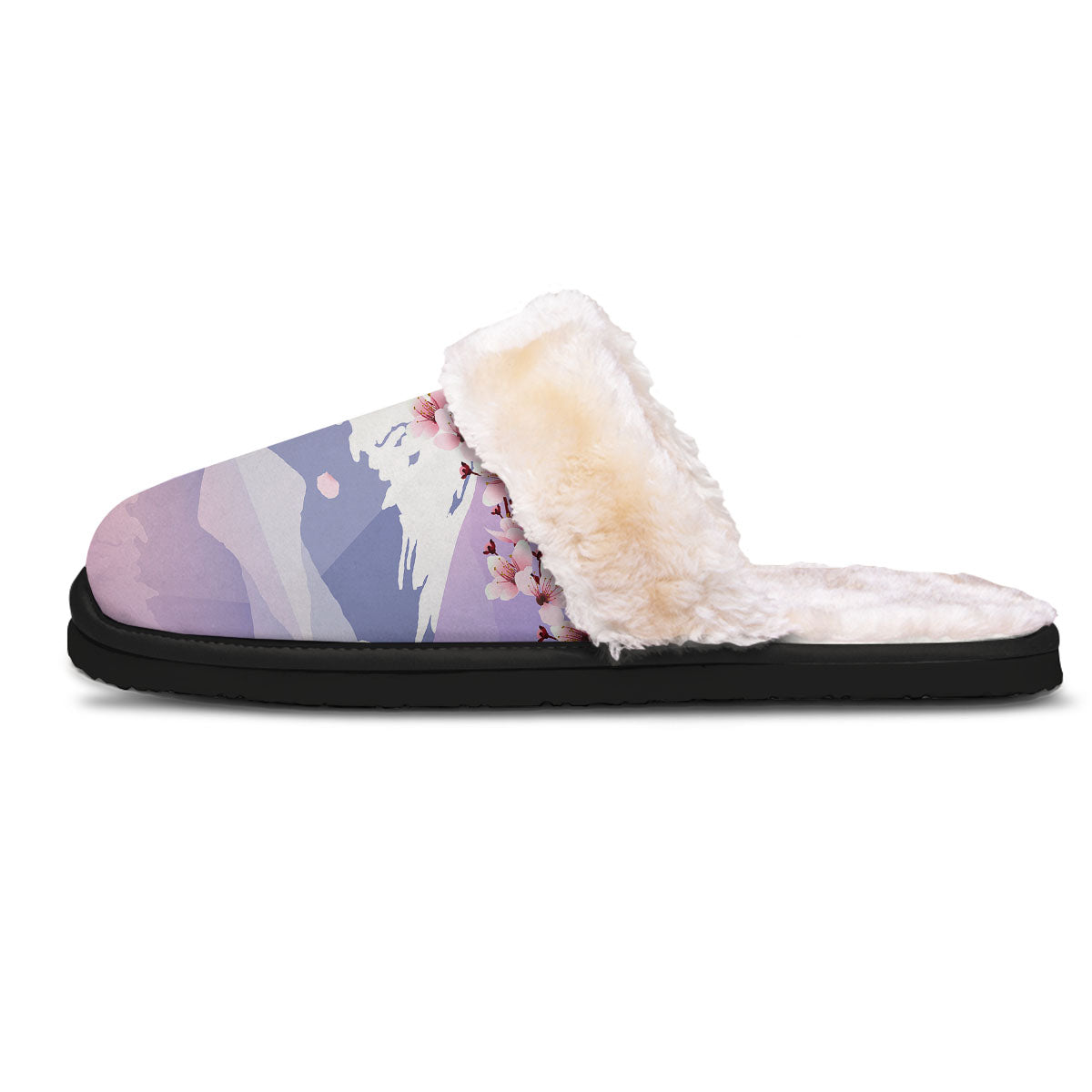 Fuji Mount And Cherry Blossom Print Slippers-grizzshop