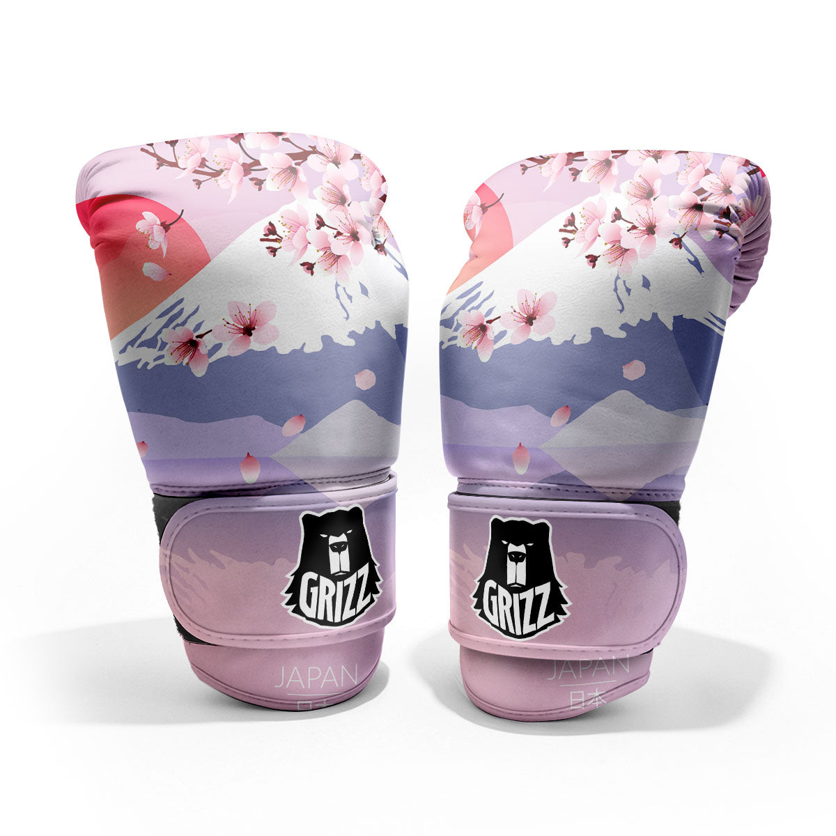 Fuji Mount And Cherry Blossom Print Sparring Gloves-grizzshop