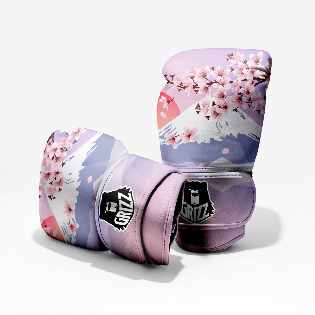 Fuji Mount And Cherry Blossom Print Sparring Gloves-grizzshop