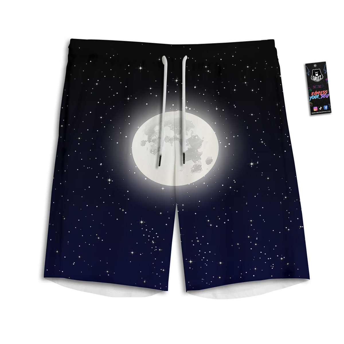 Green Natural Leaf Print Men's Athletic Shorts
