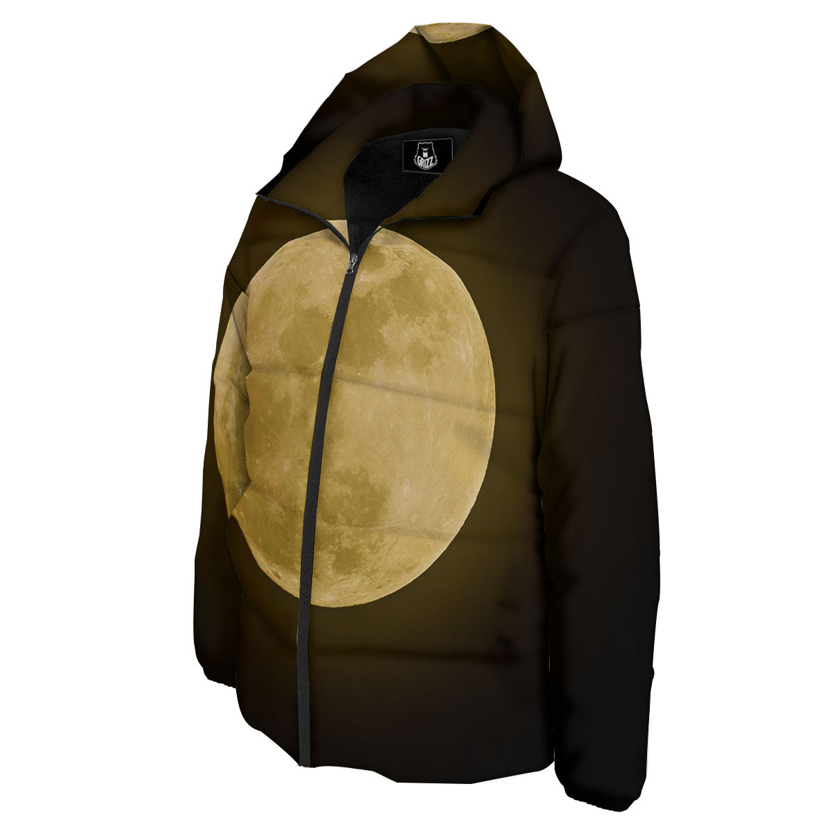 Full Moon Night Sky Print Down Jacket-grizzshop