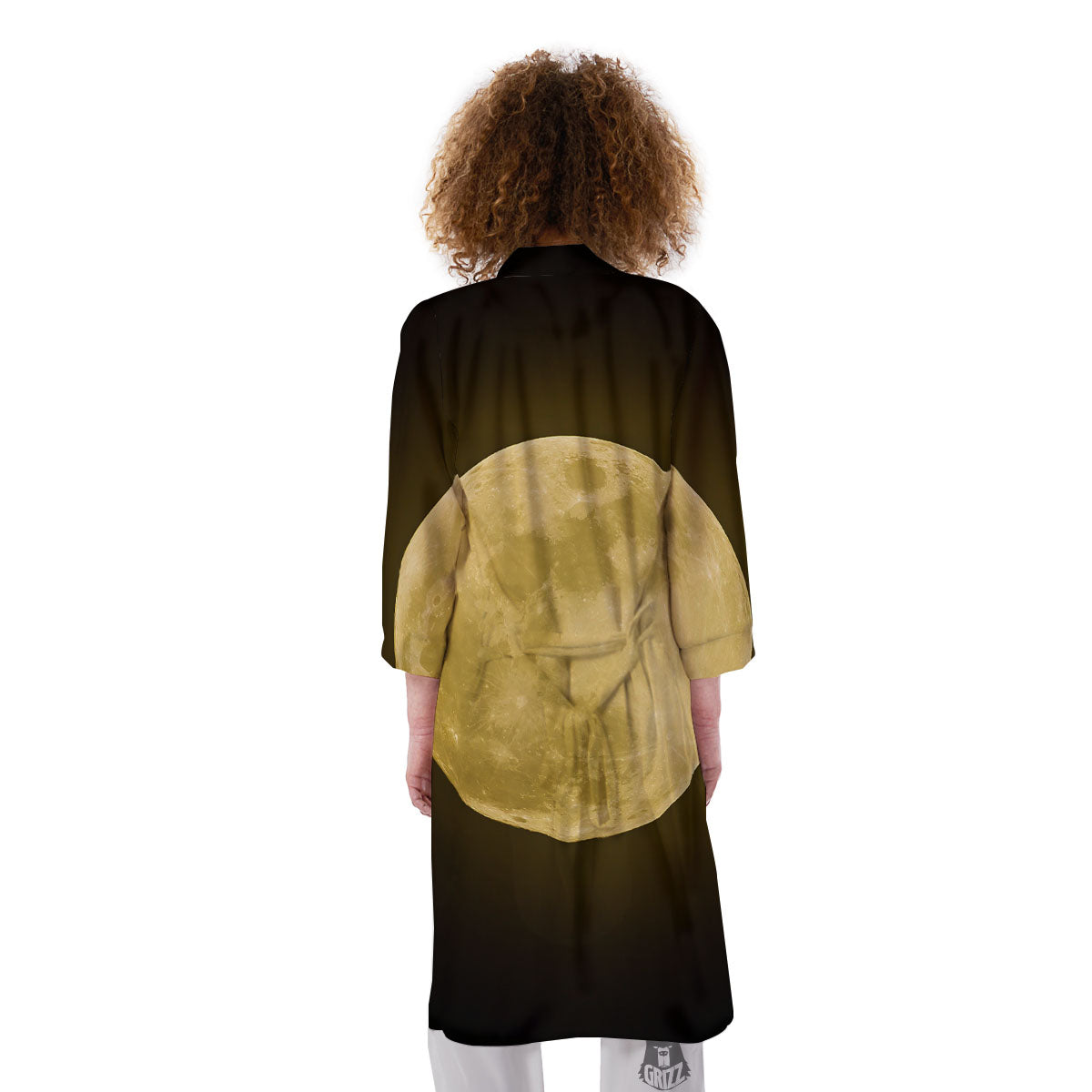 Full Moon Night Sky Print Kimono-grizzshop