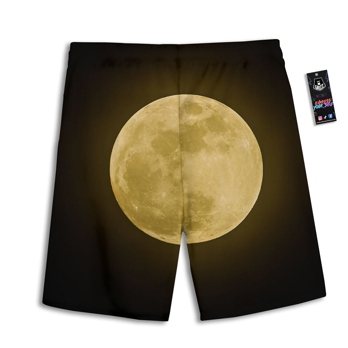 Full Moon Night Sky Print Men's Athletic Shorts