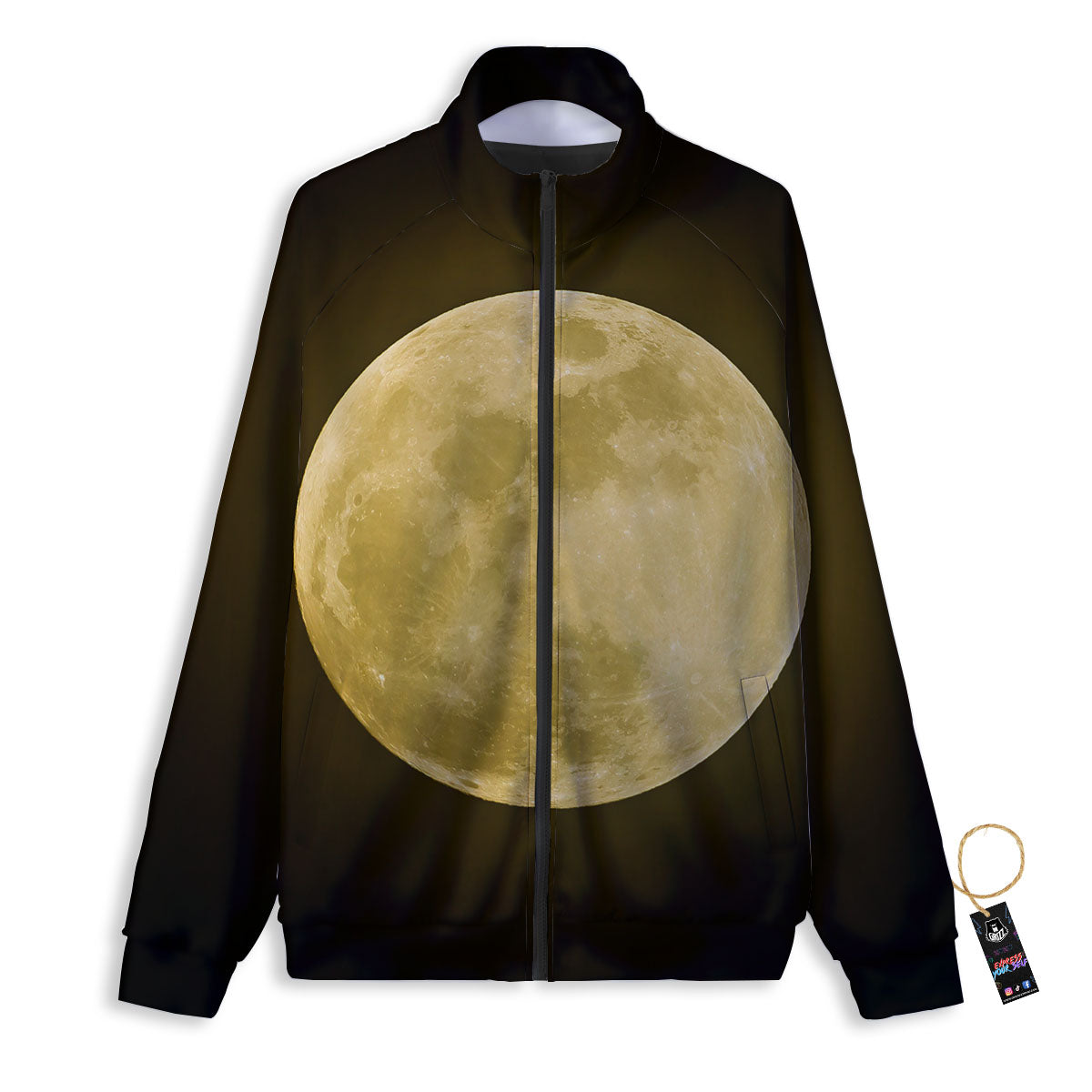 Full Moon Night Sky Print Track Jacket-grizzshop