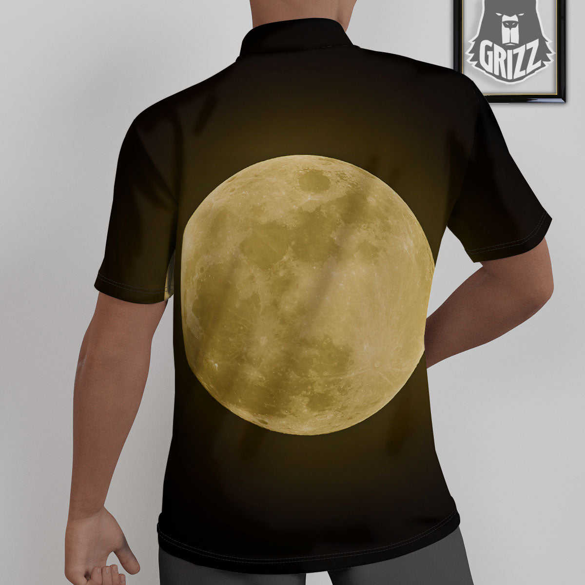 Full Moon Night Sky Print Untucked Shirts-grizzshop