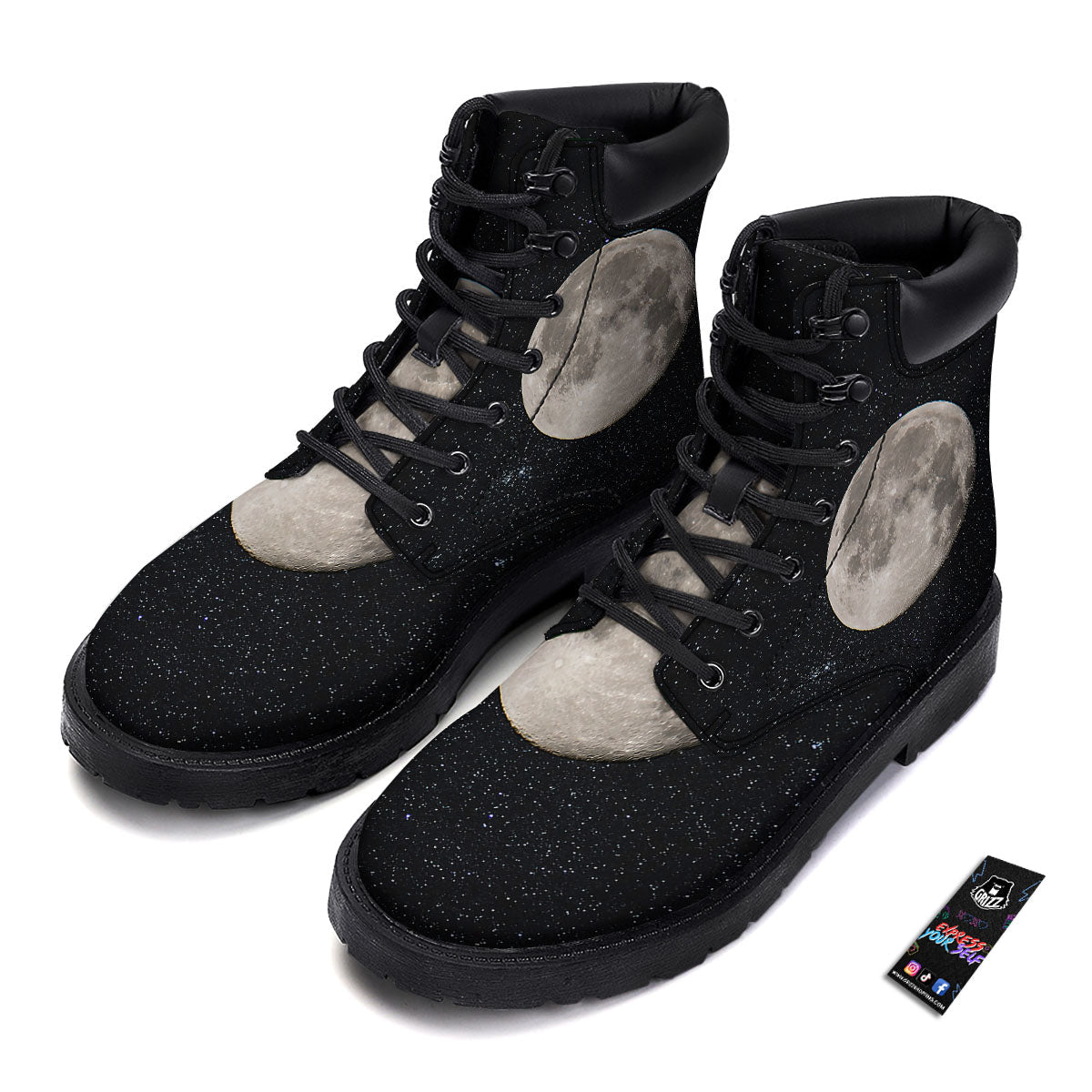 Full Moon Print Boots-grizzshop