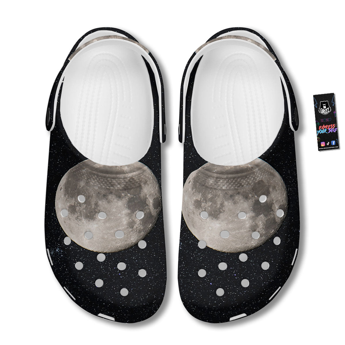 Full Moon Print Clog-grizzshop