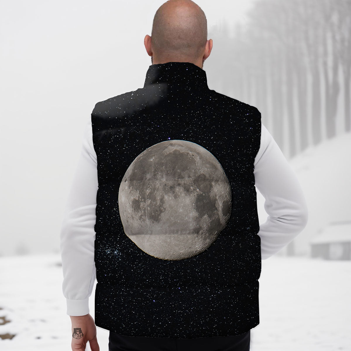 Full Moon Print Down Vest