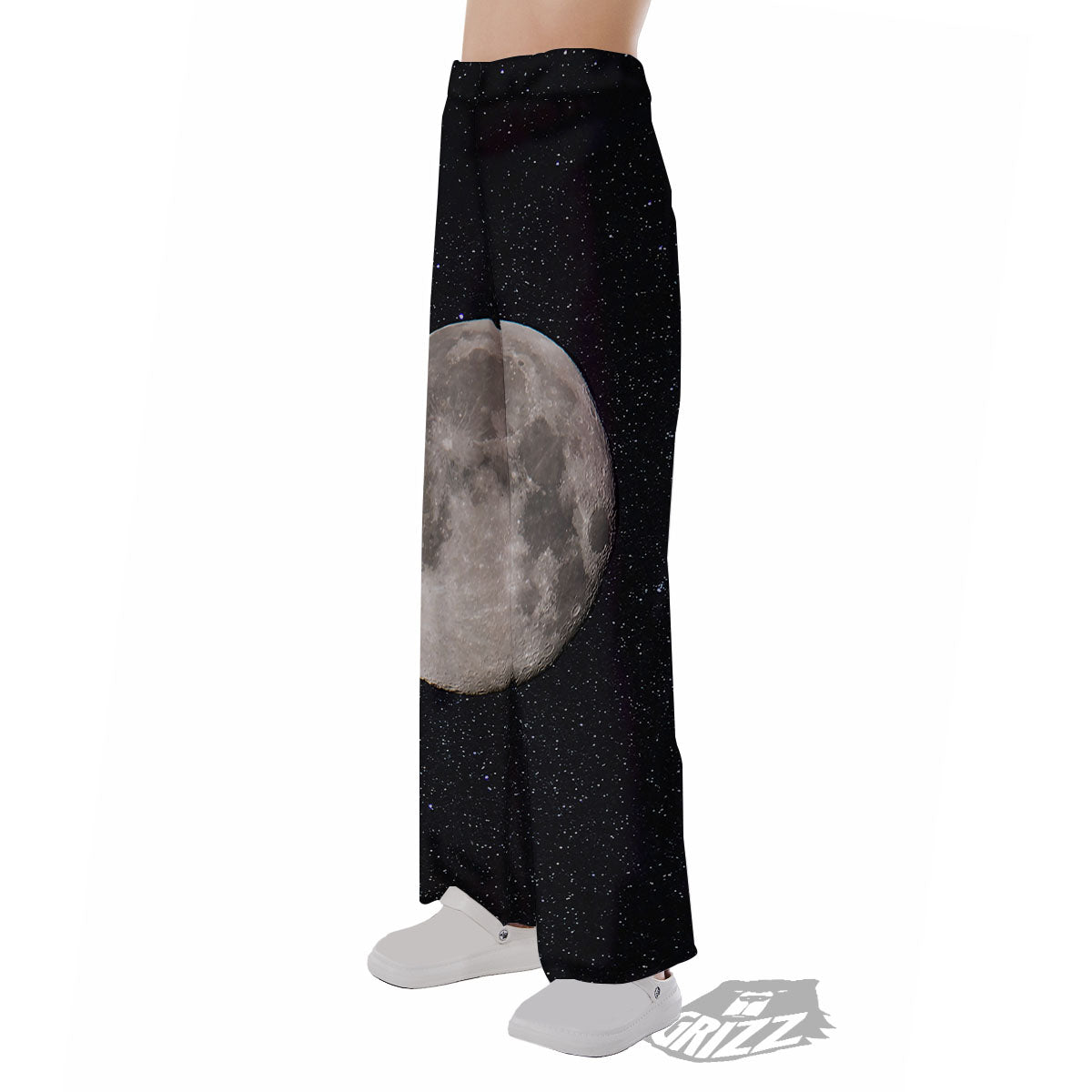 Full Moon Print Pajama Pants-grizzshop