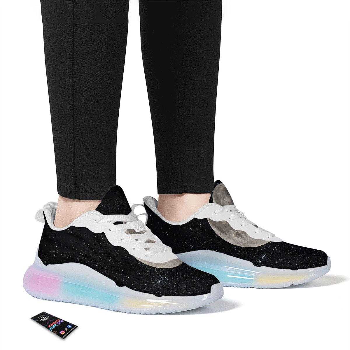 Full Moon Print Running Sneakers-grizzshop