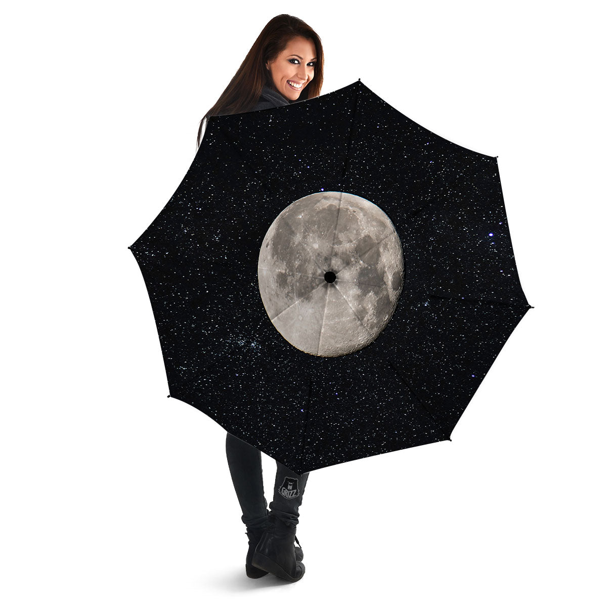 Full Moon Print Umbrella-grizzshop