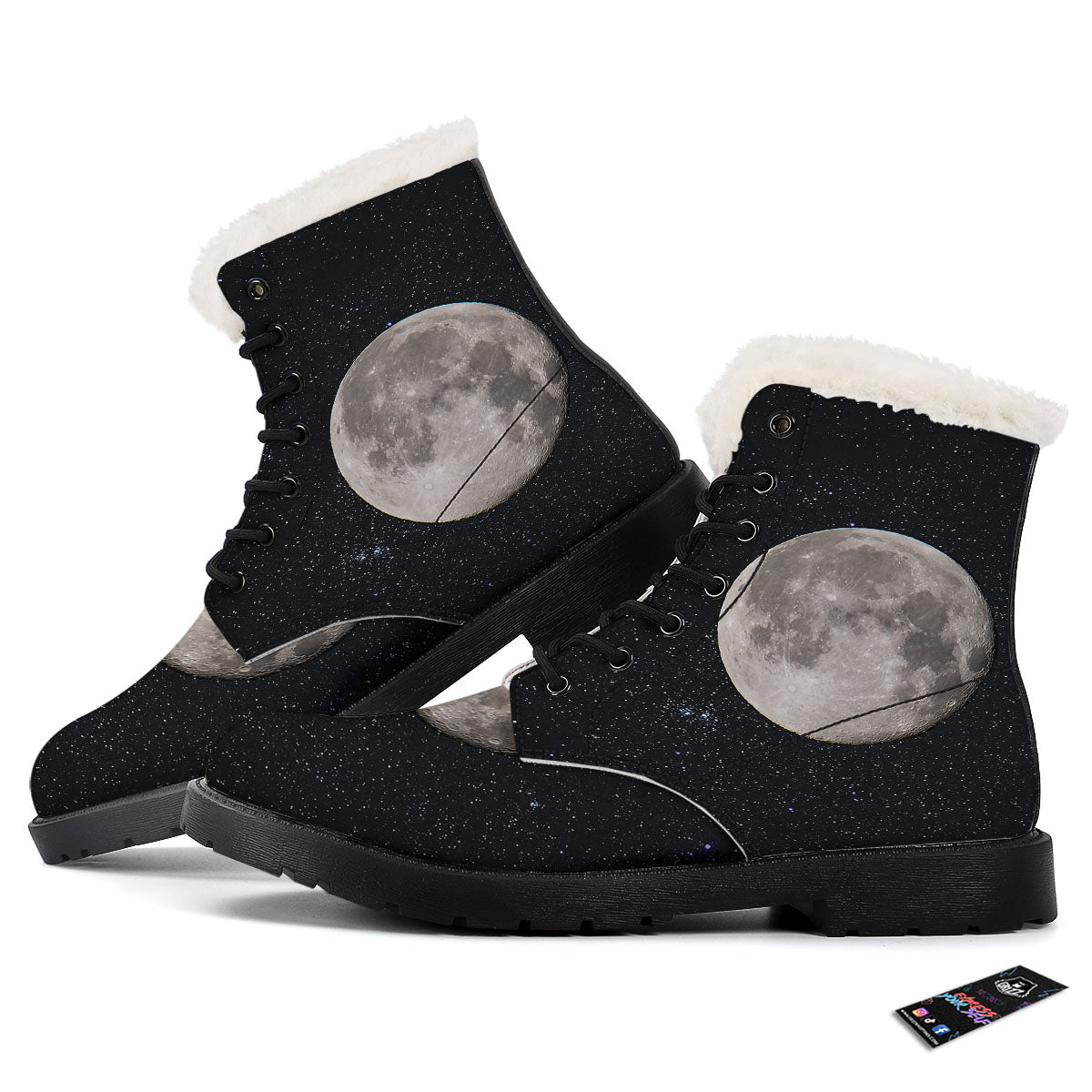 Full Moon Print Winter Boots-grizzshop