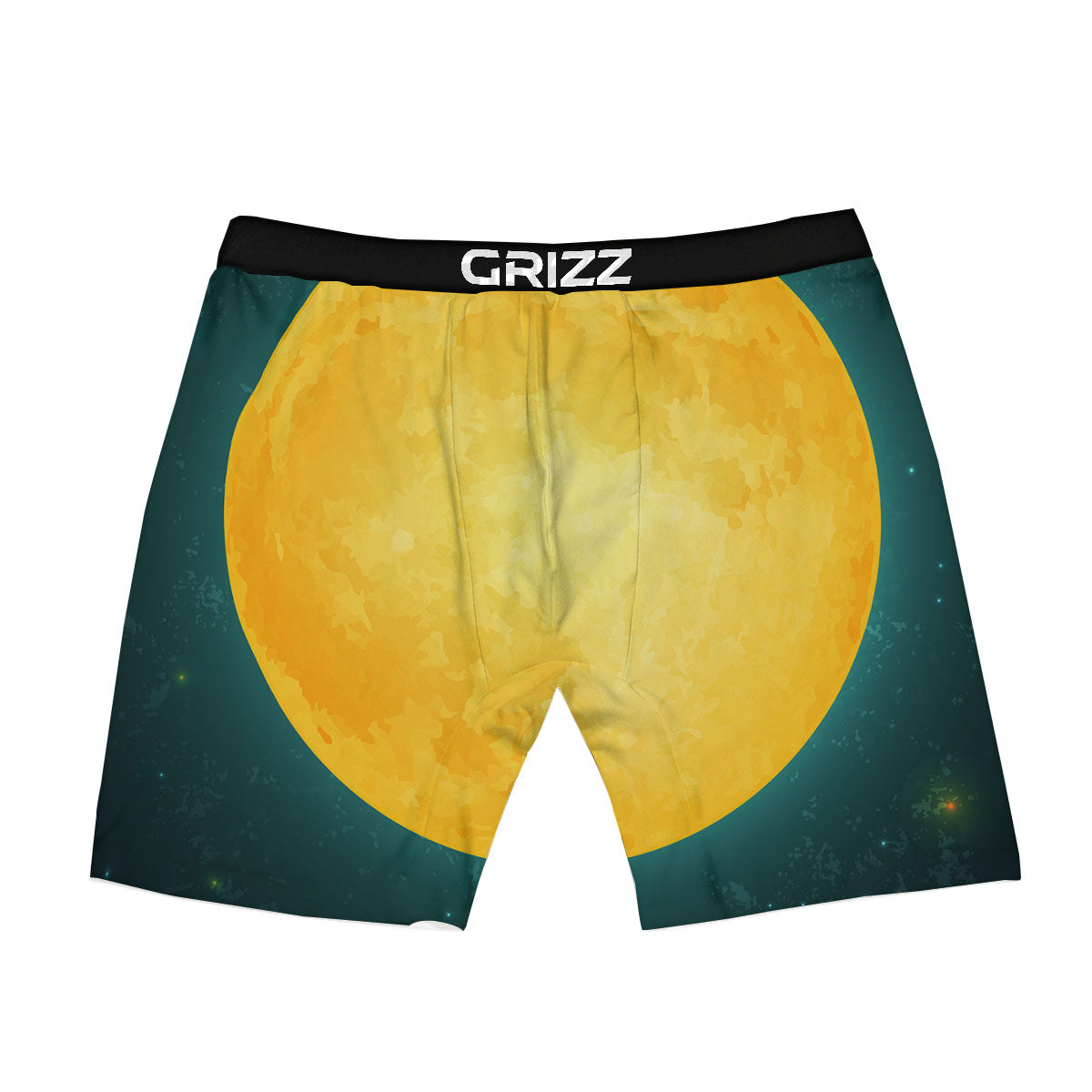 Full Moon Yellow Print Boxer Briefs-grizzshop