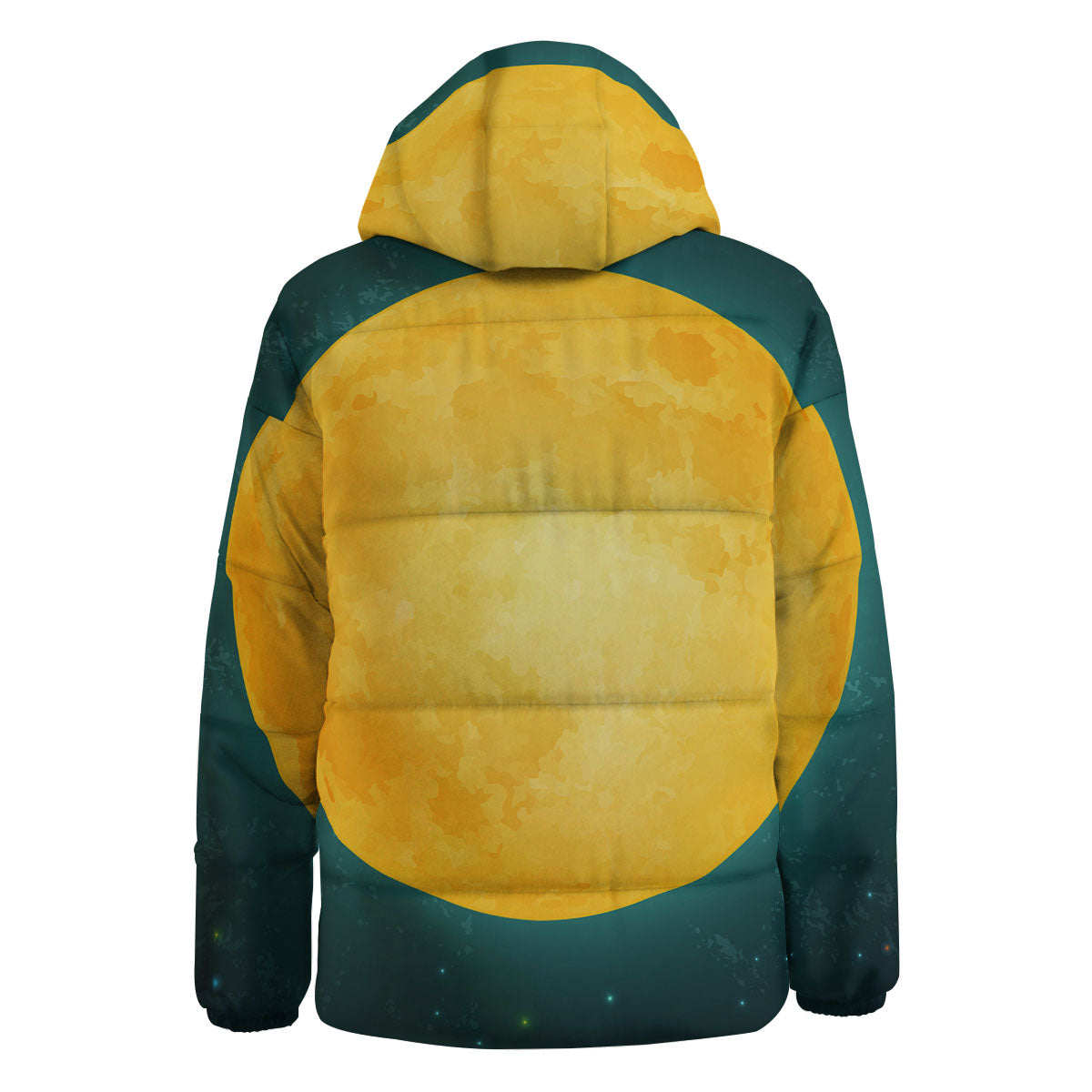 Full Moon Yellow Print Down Jacket-grizzshop
