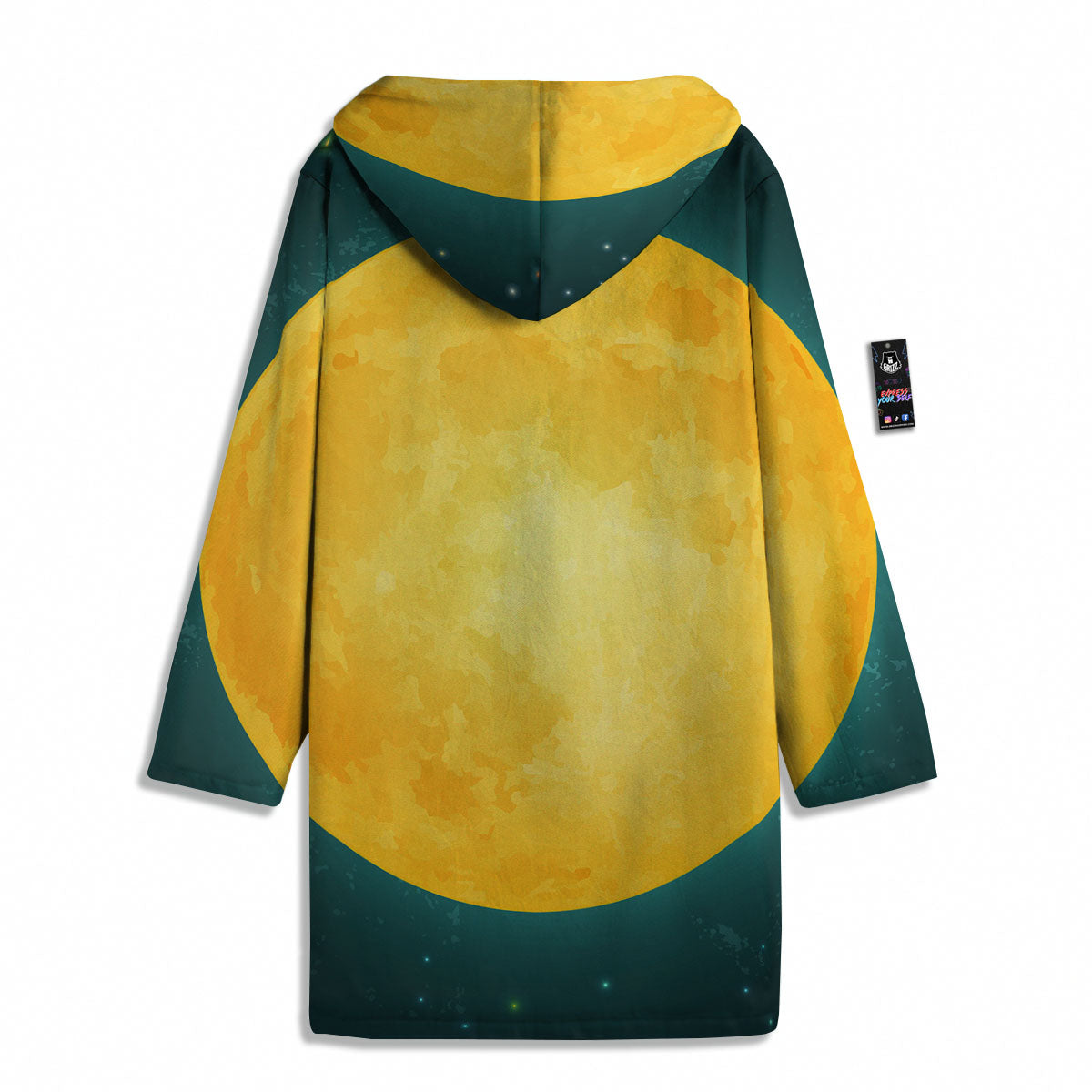 Full Moon Yellow Print Men's Windbreaker Jacket-grizzshop