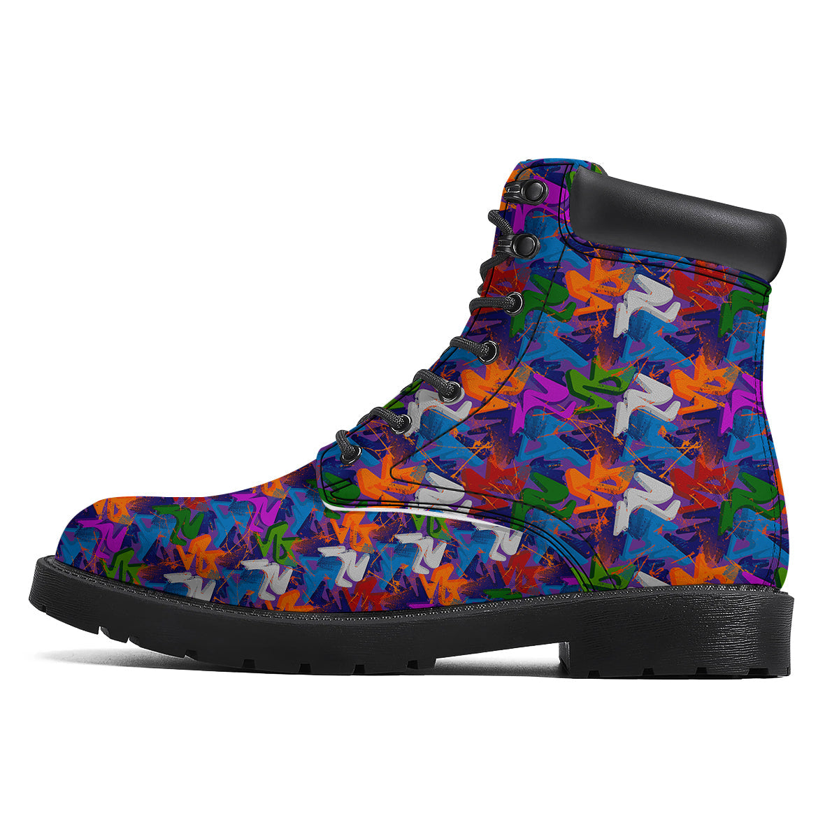 Funky Abstract Print Pattern Boots-grizzshop