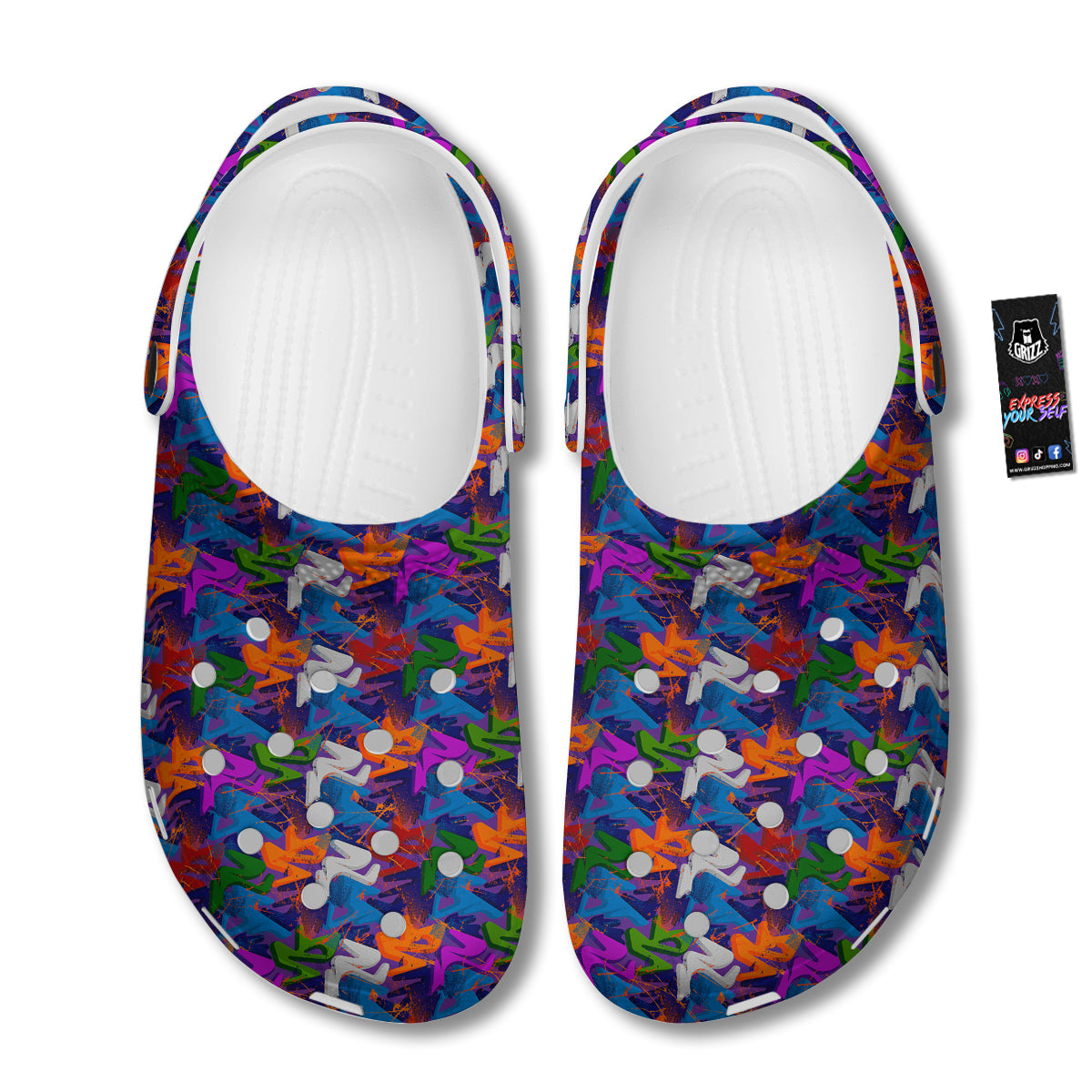 Funky Abstract Print Pattern Clog-grizzshop