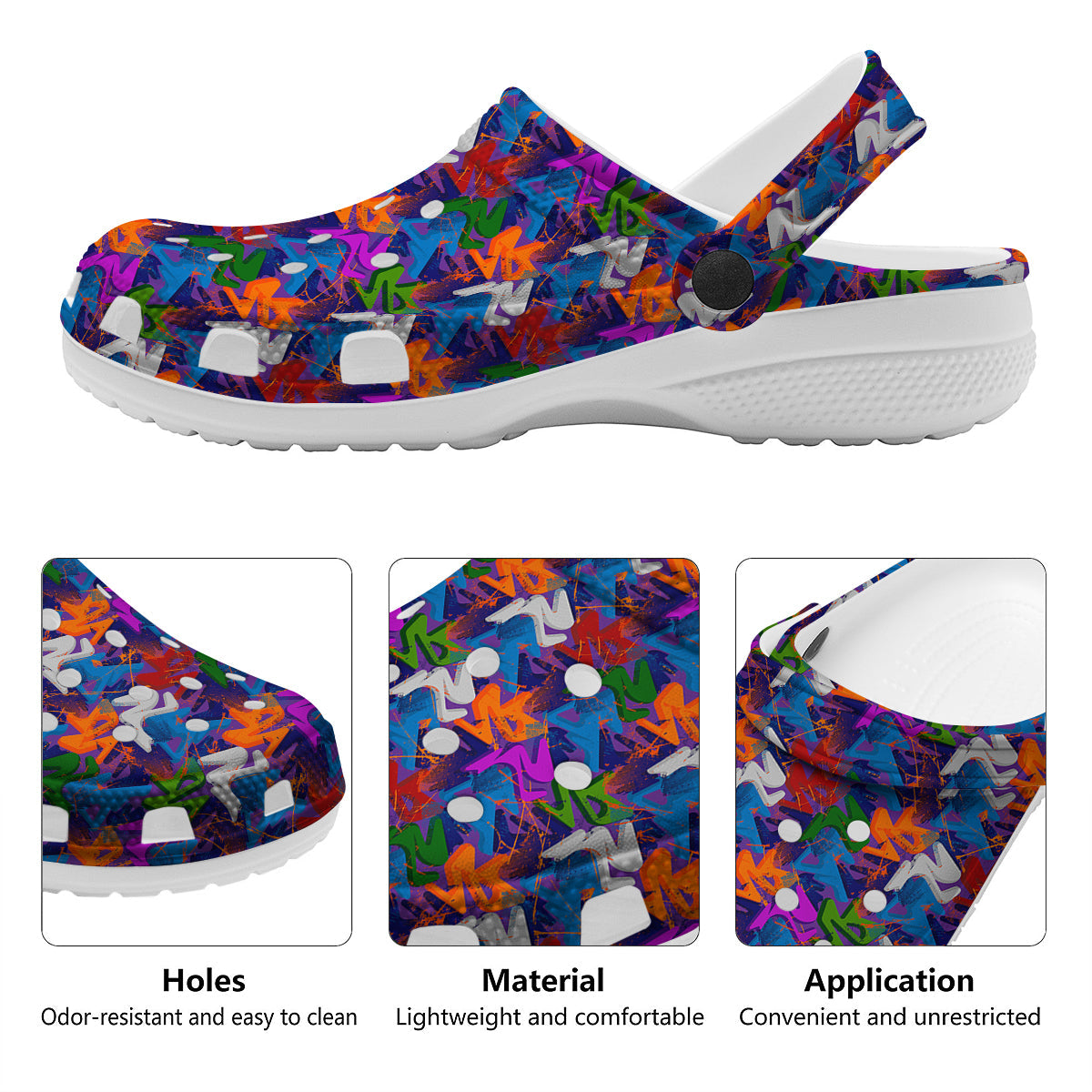 Funky Abstract Print Pattern Clog-grizzshop