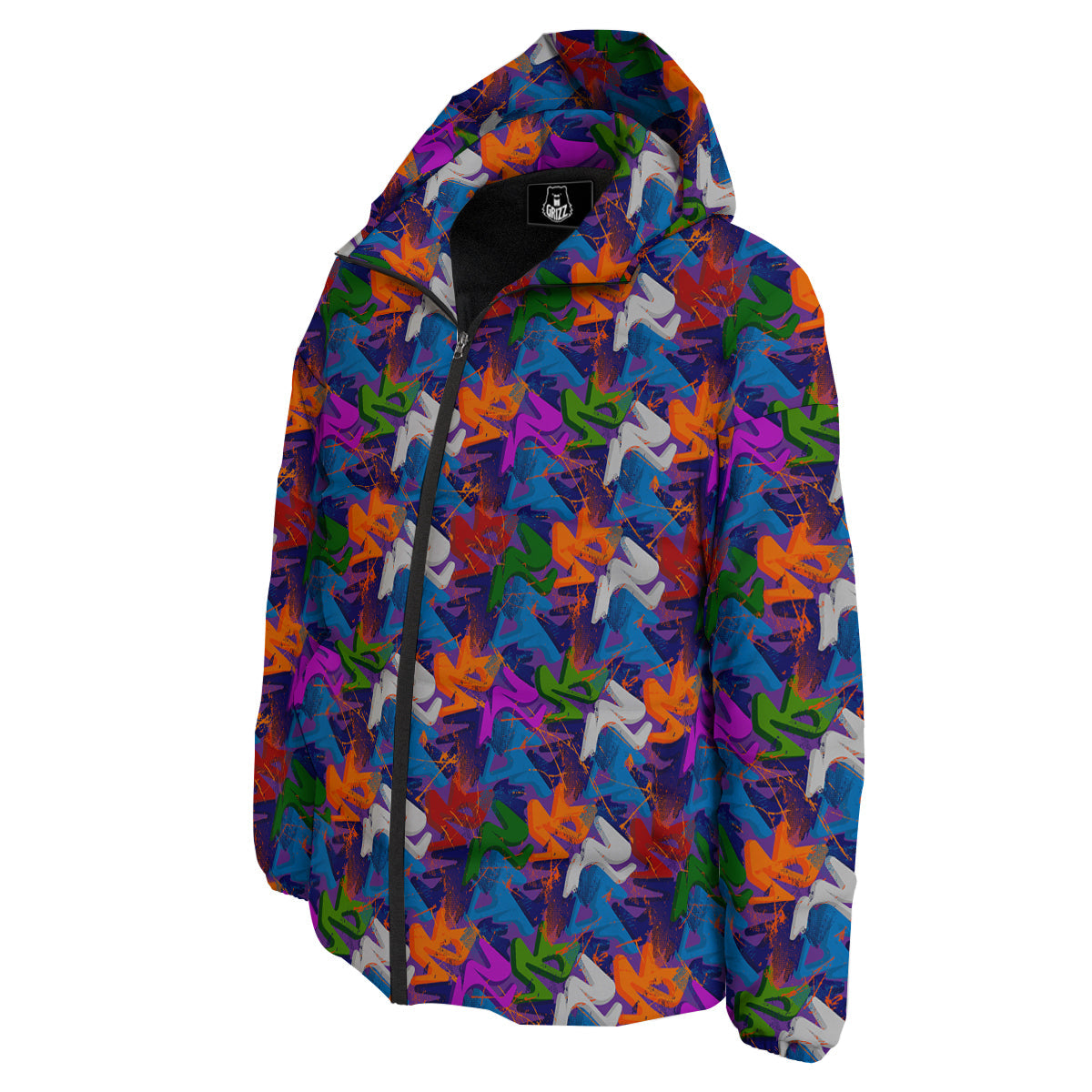 Funky Abstract Print Pattern Down Jacket-grizzshop