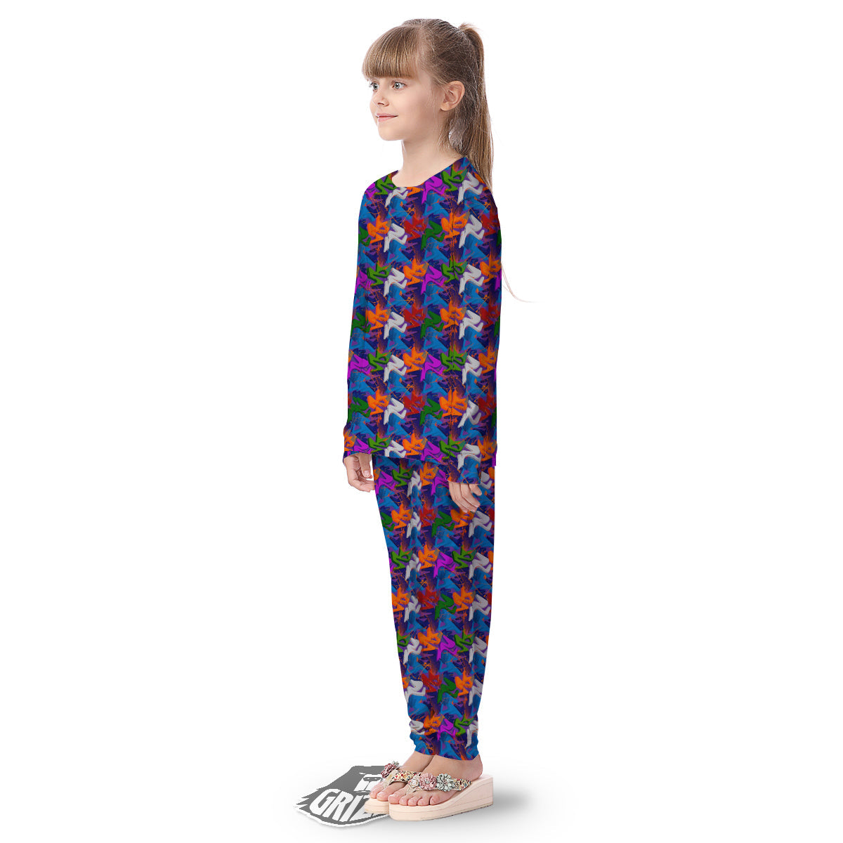 Funky Abstract Print Pattern Kid's Pajamas-grizzshop
