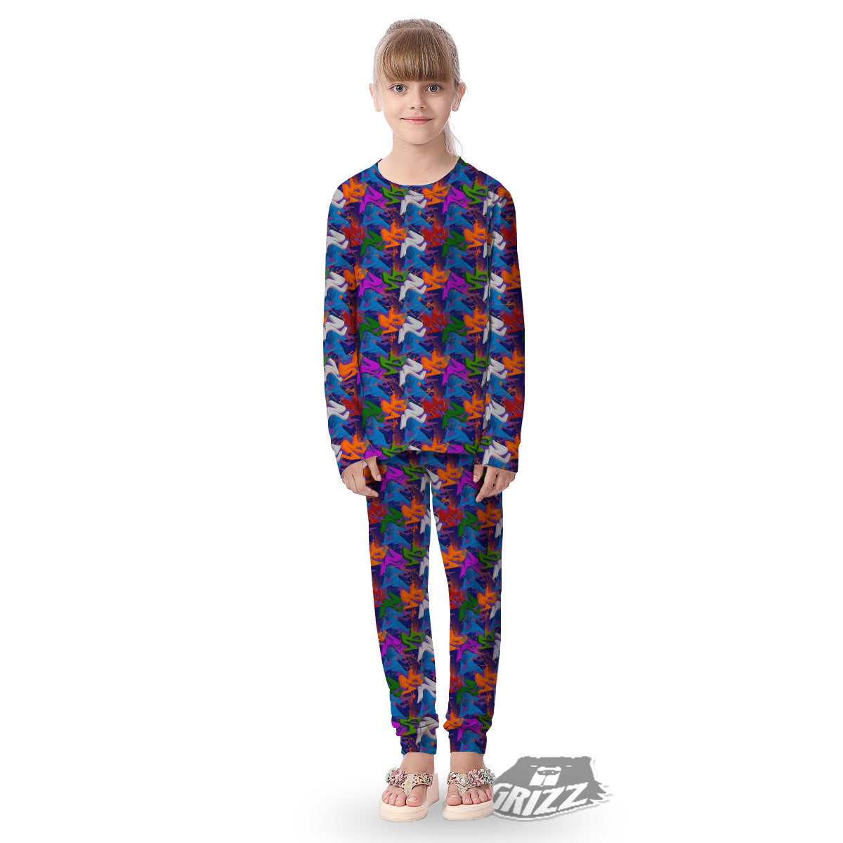 Funky Abstract Print Pattern Kid's Pajamas-grizzshop