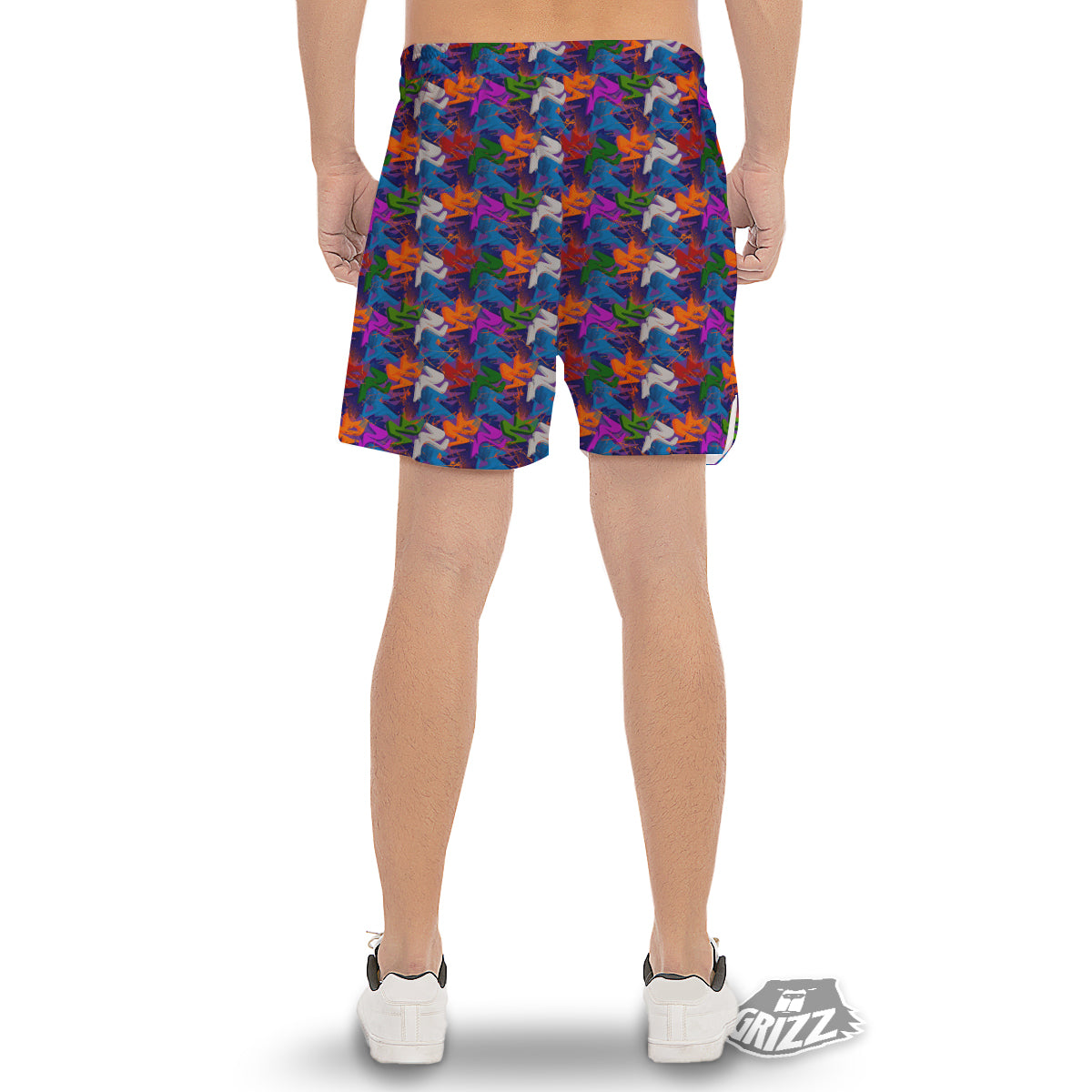 Funky Abstract Print Pattern Men's Gym Shorts-grizzshop
