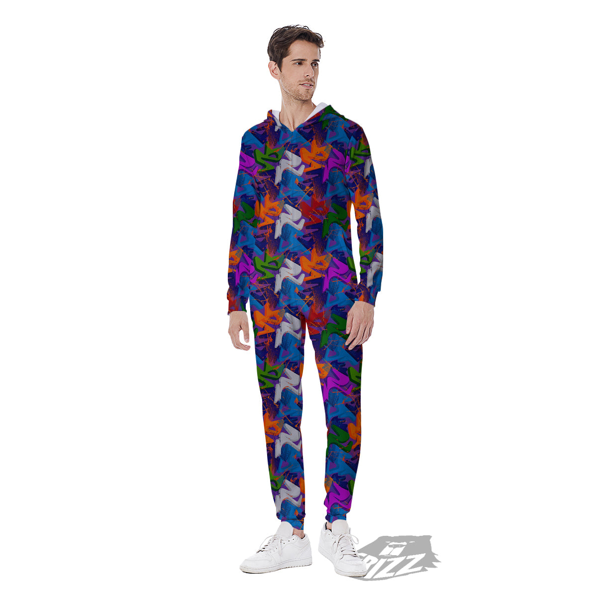 Funky Abstract Print Pattern Men's Jumpsuit-grizzshop