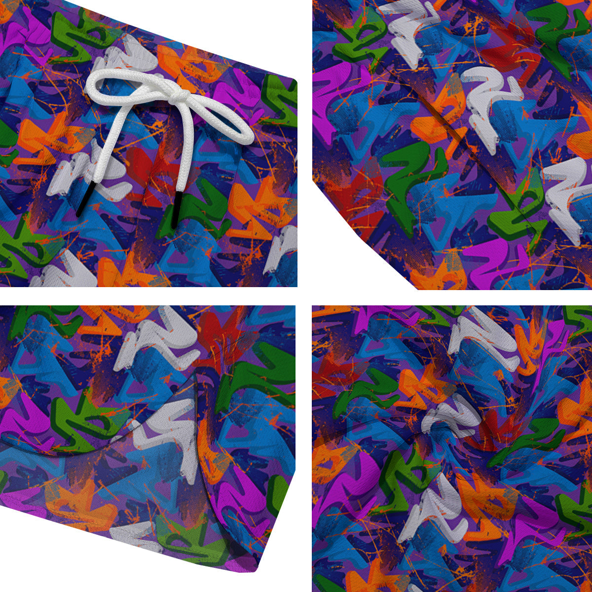 Funky Abstract Print Pattern Men's Running Shorts-grizzshop