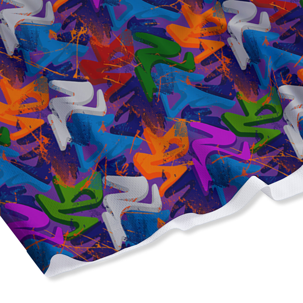 Funky Abstract Print Pattern Mesh Shorts-grizzshop