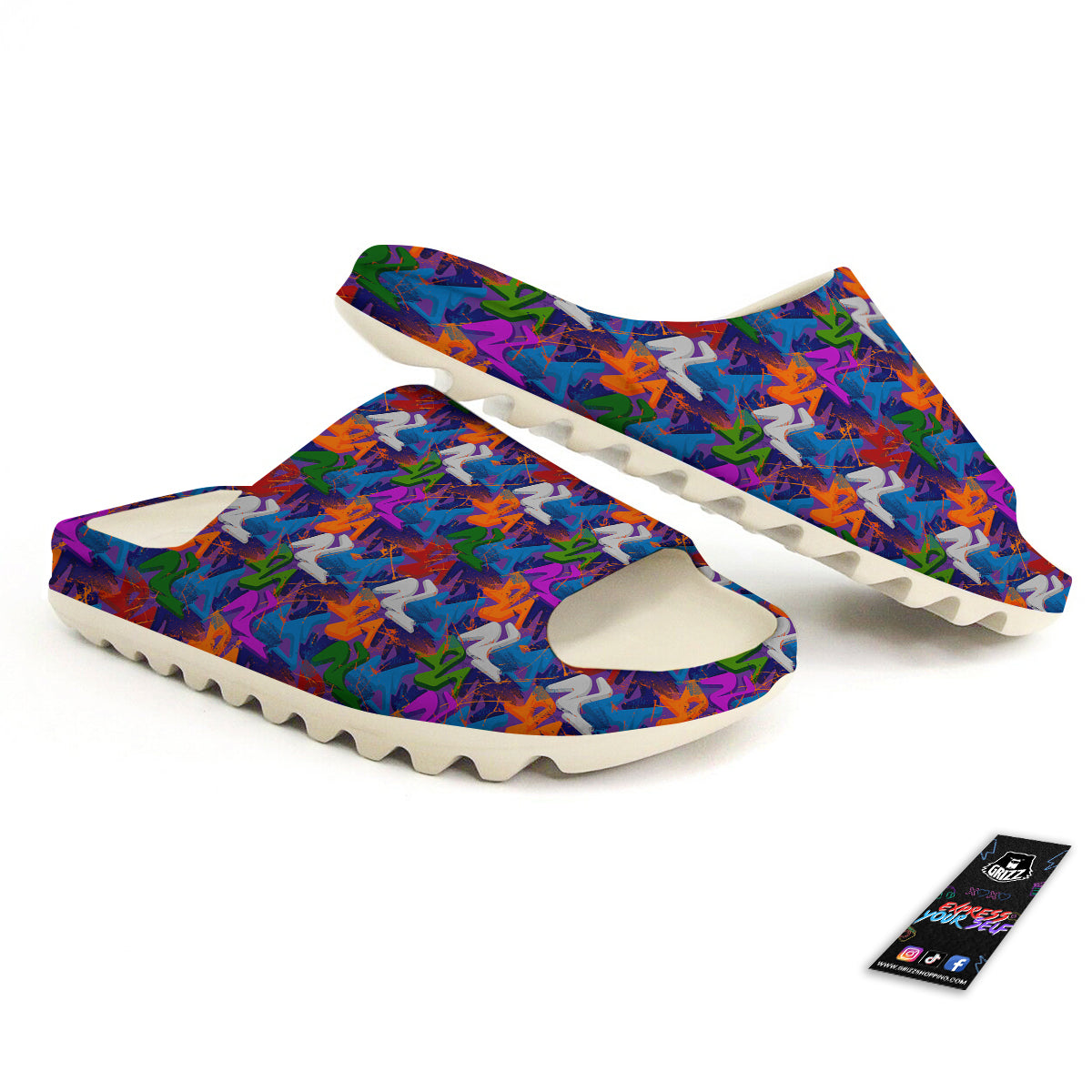 Funky Abstract Print Pattern Sandals-grizzshop