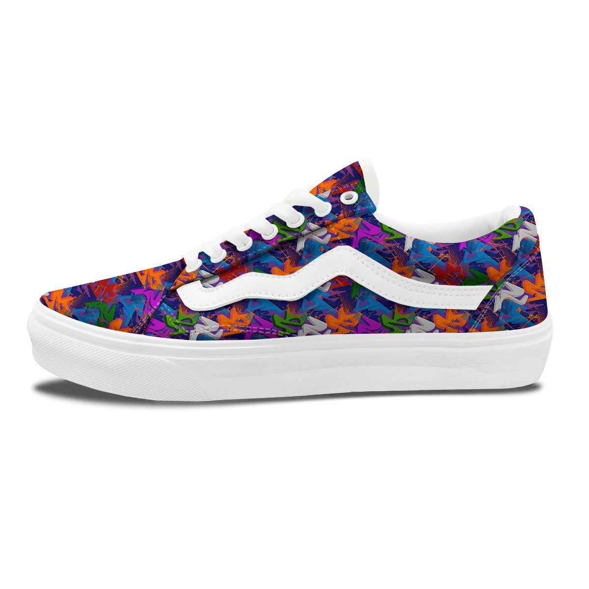 Funky Abstract Print Pattern Skate Shoes-grizzshop
