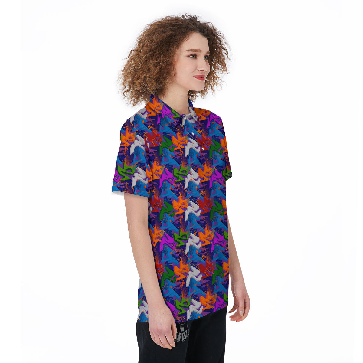 Funky Abstract Print Pattern Women's Golf Shirts-grizzshop