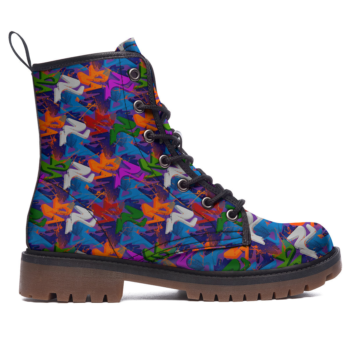 Funky Abstract Print Pattern Work Boots-grizzshop