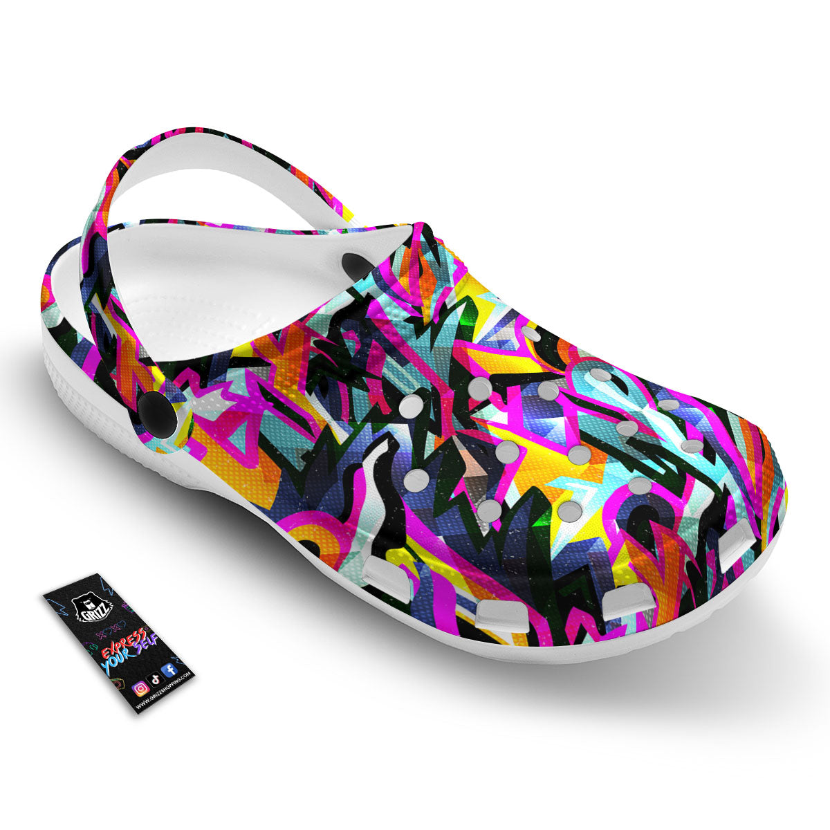 Funky Psychedelic Print Pattern Clog-grizzshop