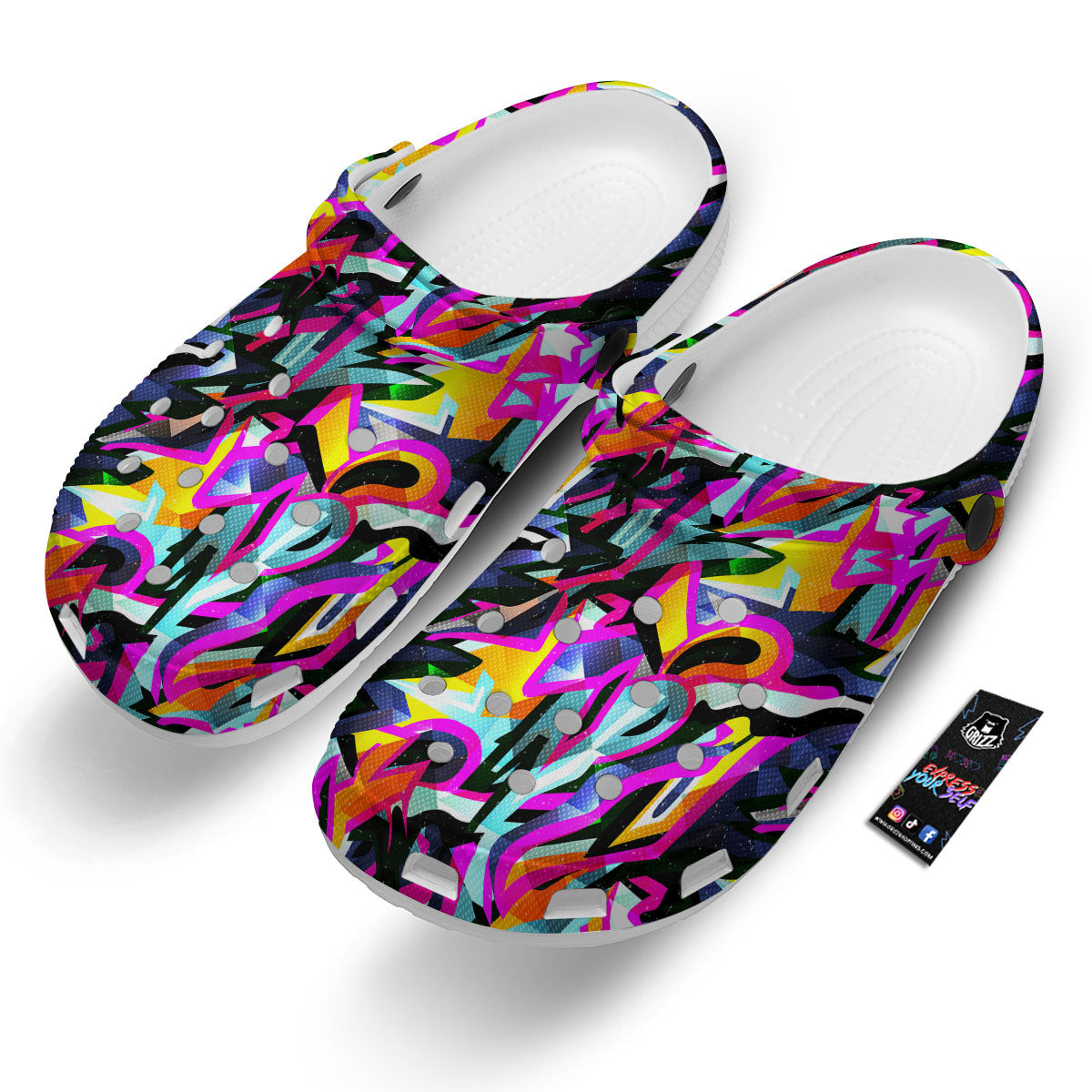 Funky Psychedelic Print Pattern Clog-grizzshop