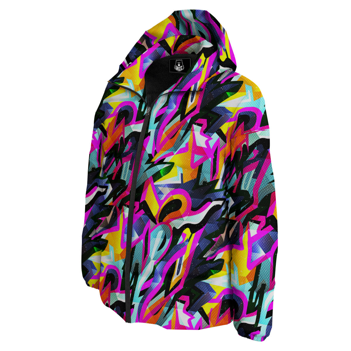 Funky Psychedelic Print Pattern Down Jacket-grizzshop